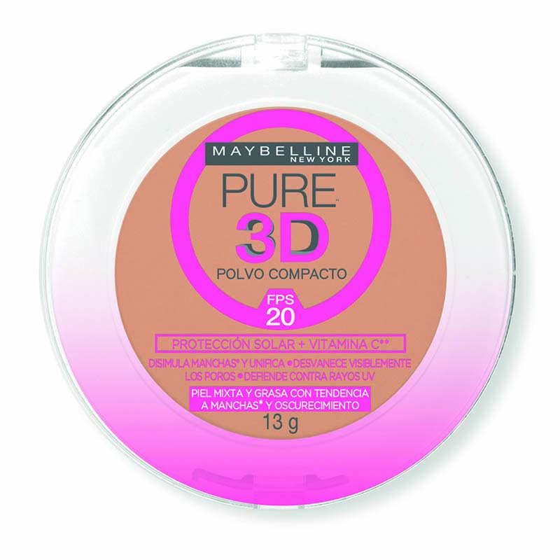 Polvo Compacto Pure 3D Rostro Maybelline Claro Dorado