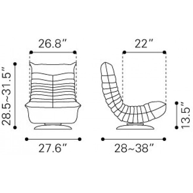 Sillon Giratorio Modelo Down Low - Gris  - Këssa