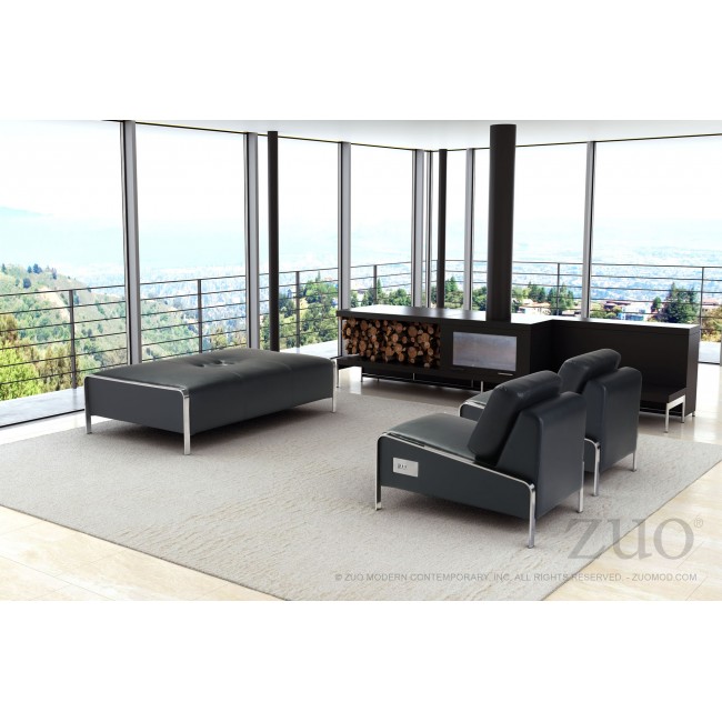 Sillon Individual Sin Brazos Modelo Thor - Negro  - Këssa