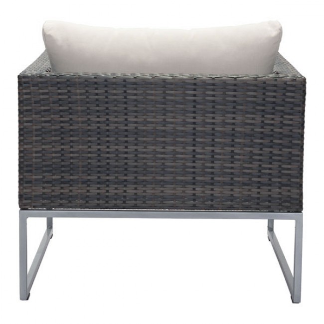 Silla Con Brazos Para Exterior Modelo Malibu - Cafe con Beige - Këssa