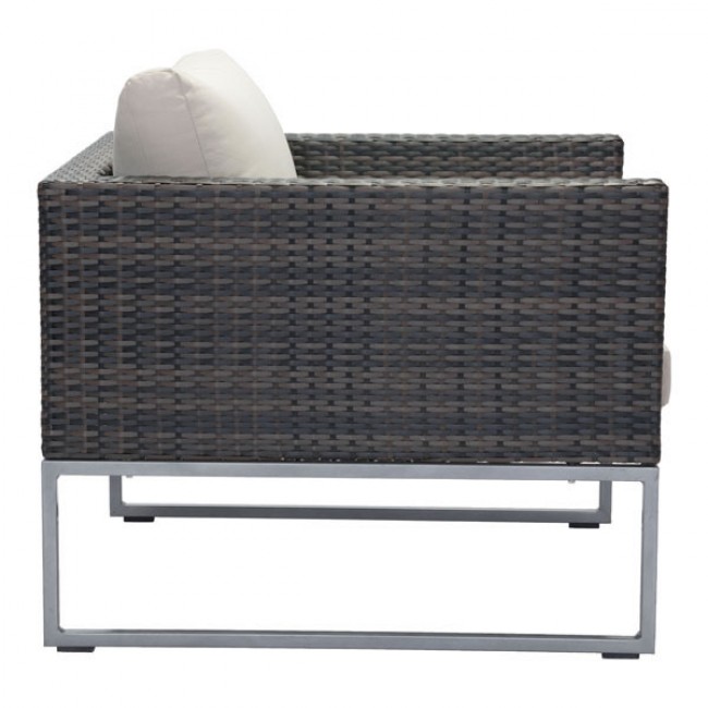 Silla Con Brazos Para Exterior Modelo Malibu - Cafe con Beige - Këssa