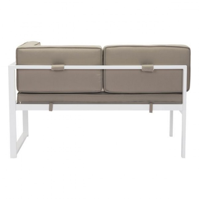 Sofa Para Exterior Lado Derecho Modelo Golden Beach - Blanco con Gris - Këssa