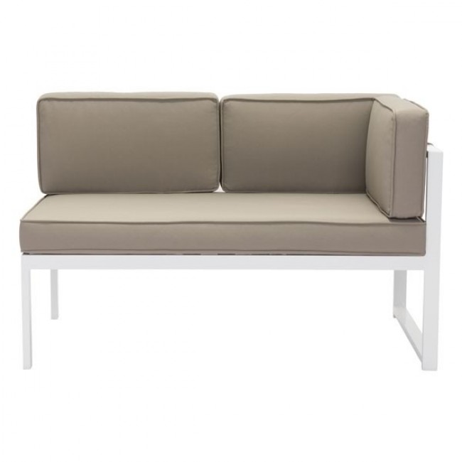 Sofa Para Exterior Lado Derecho Modelo Golden Beach - Blanco con Gris - Këssa