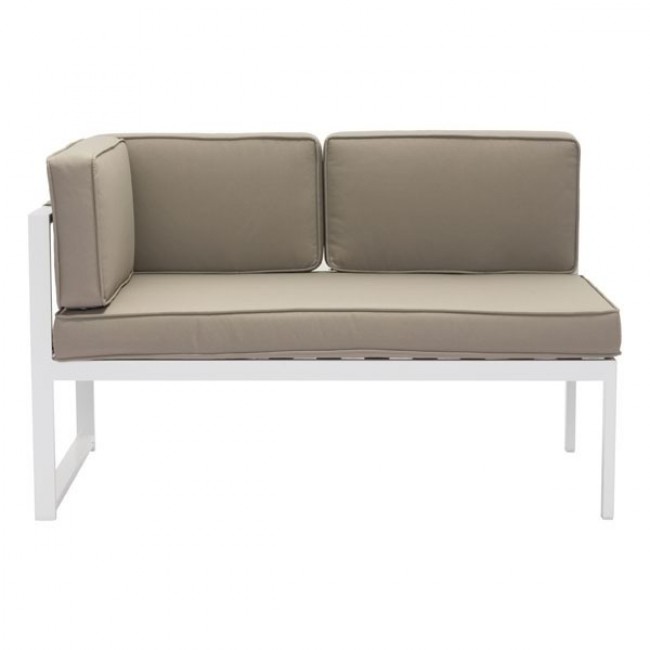 Sofa Para Exterior Lado Izquierdo Modelo Golden Beach - Blanco con Gris - Këssa