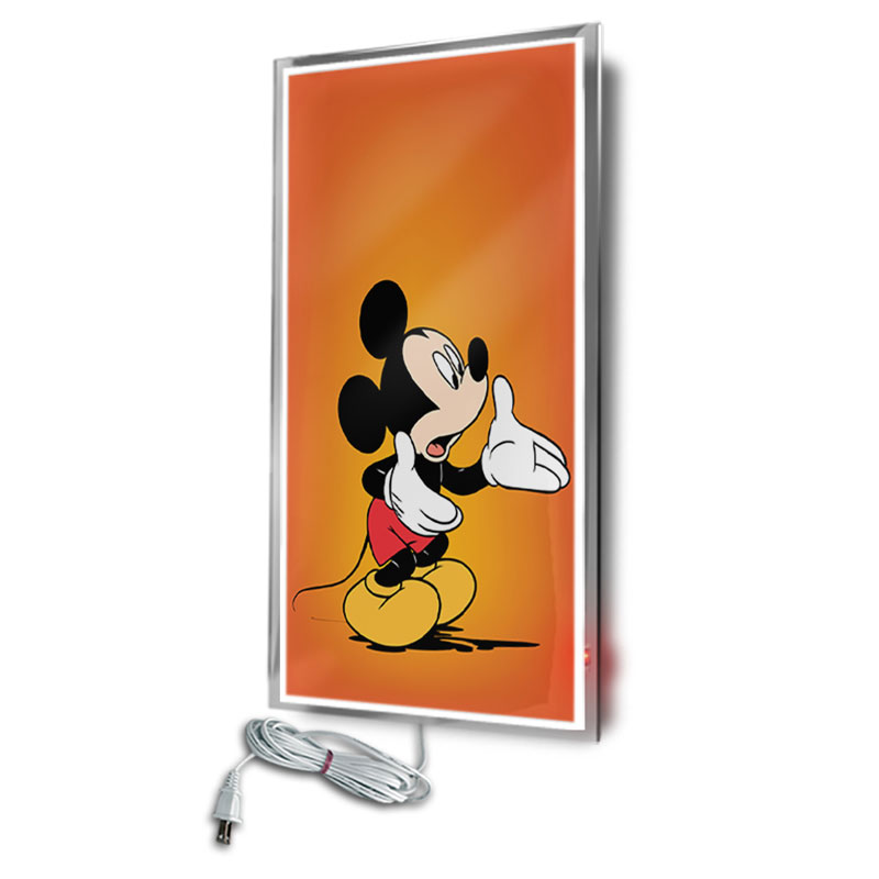 Calefactor de Panel infrarrojo de pared en Cristal, California Wave Mickey Mouse 2 de 330W, 60x90cm, Mod: 137CaSol