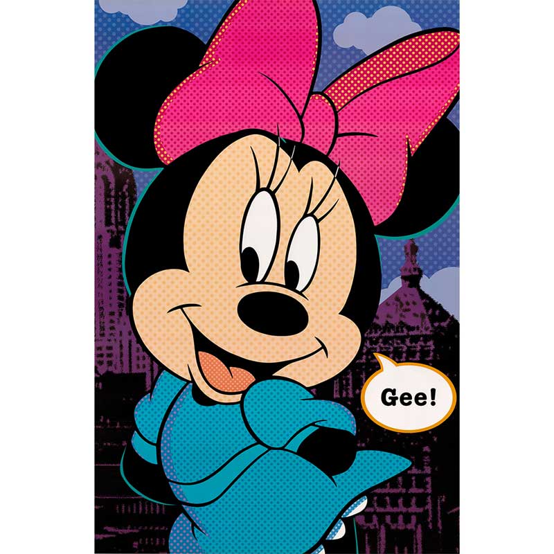 Calefactor de Panel infrarrojo de pared en Cristal, California Wave Minnie Mouse Gee 330W, 60x90cm, Mod: 002CaSol