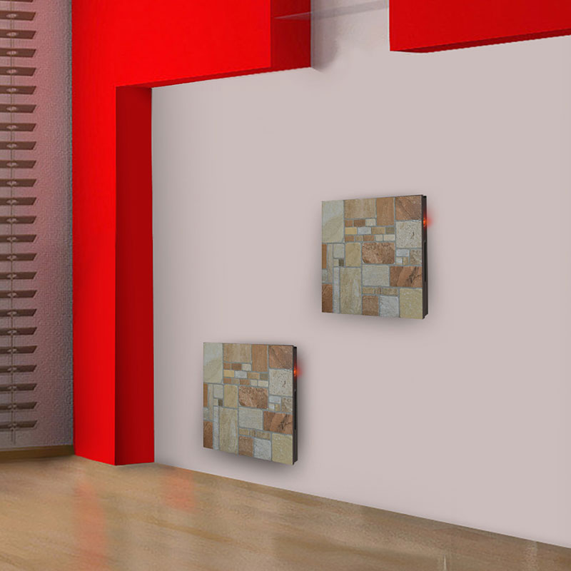 Calefactor de Panel infrarrojo de pared en Porcelanato, Vegas Wave Bricks de 330W, 55x55cm, Mod: 336CaSol