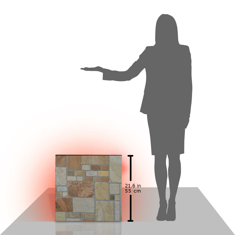 Calefactor de Panel infrarrojo de pared en Porcelanato, Vegas Wave Bricks de 330W, 55x55cm, Mod: 336CaSol