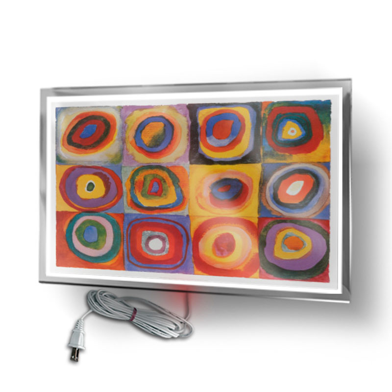 Calefactor de Panel infrarrojo de pared en Cristal, California Wave Estudio de color 330W, 60x90cm, Mod: 058CaSol