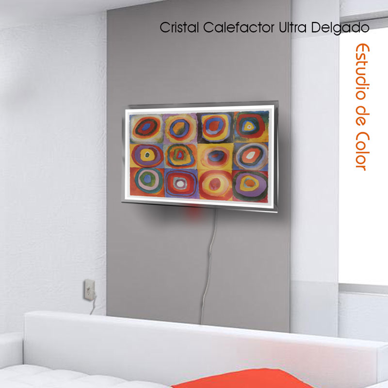 Calefactor de Panel infrarrojo de pared en Cristal, California Wave Estudio de color 330W, 60x90cm, Mod: 058CaSol