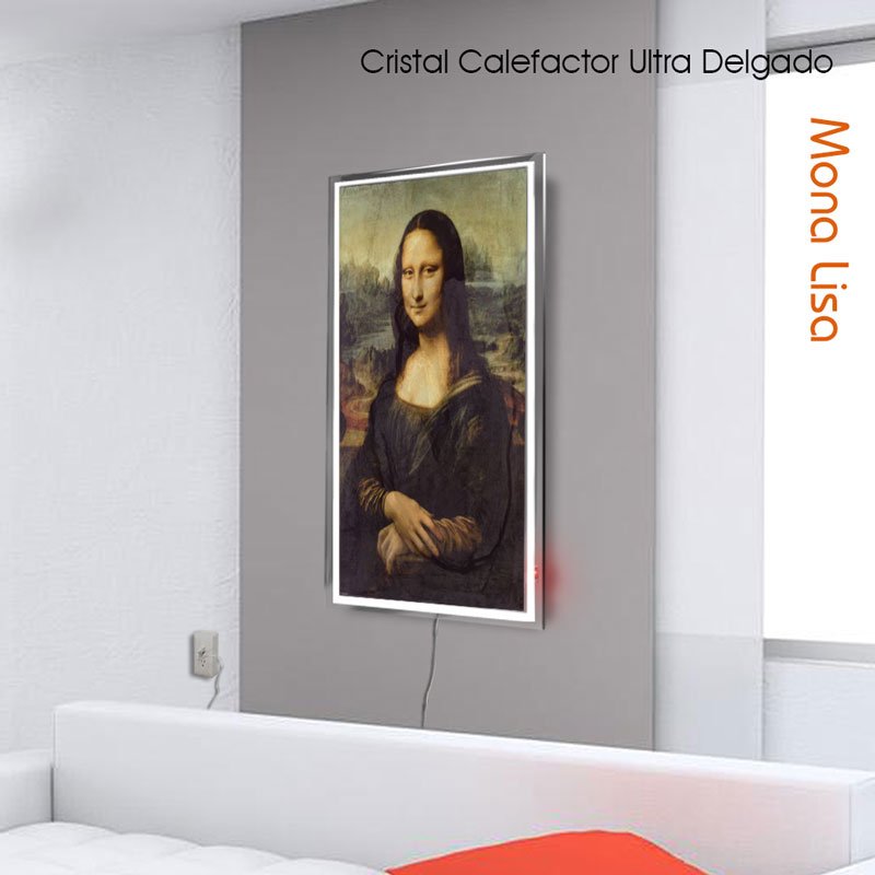 Calefactor de Panel infrarrojo de pared en Cristal, California Wave Mona Lisa de 330W, 60x90cm, Mod: 022CaSol