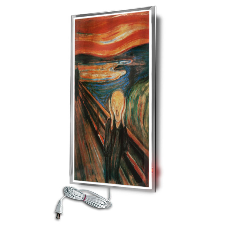 Calefactor de Panel infrarrojo de pared en Cristal, California Wave El grito de 330W, 60x90cm, Mod: 018CaSol