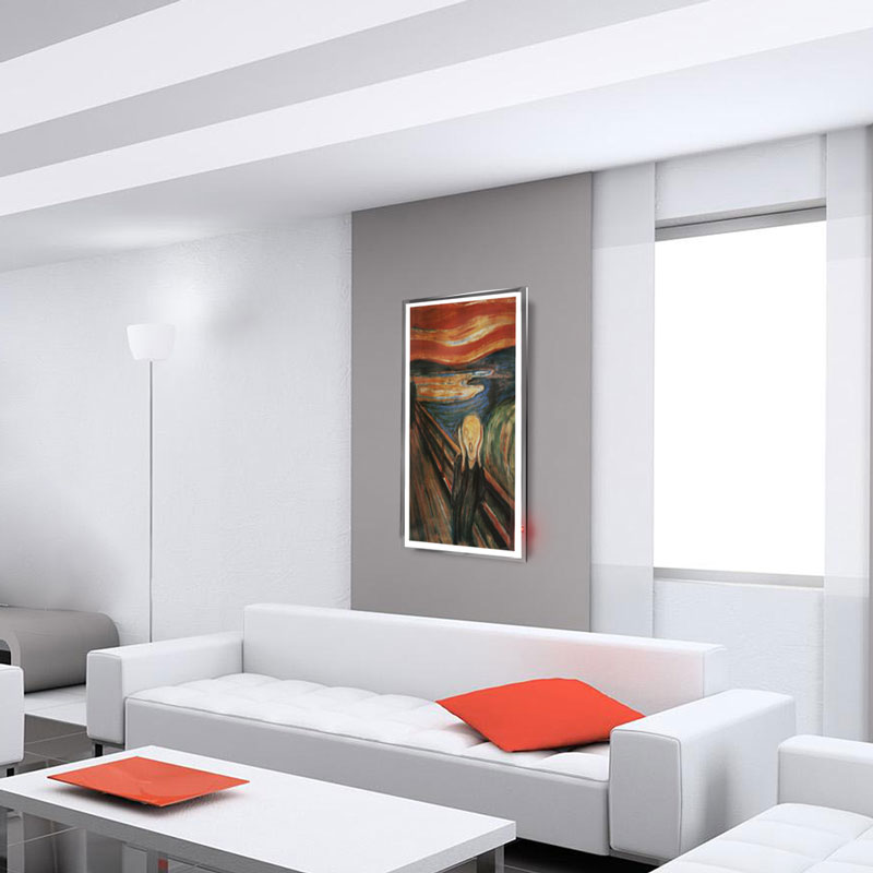 Calefactor de Panel infrarrojo de pared en Cristal, California Wave El grito de 330W, 60x90cm, Mod: 018CaSol