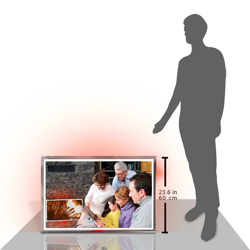 Calefactor de Panel infrarrojo de pared en Cristal, California Wave El grito de 330W, 60x90cm, Mod: 018CaSol