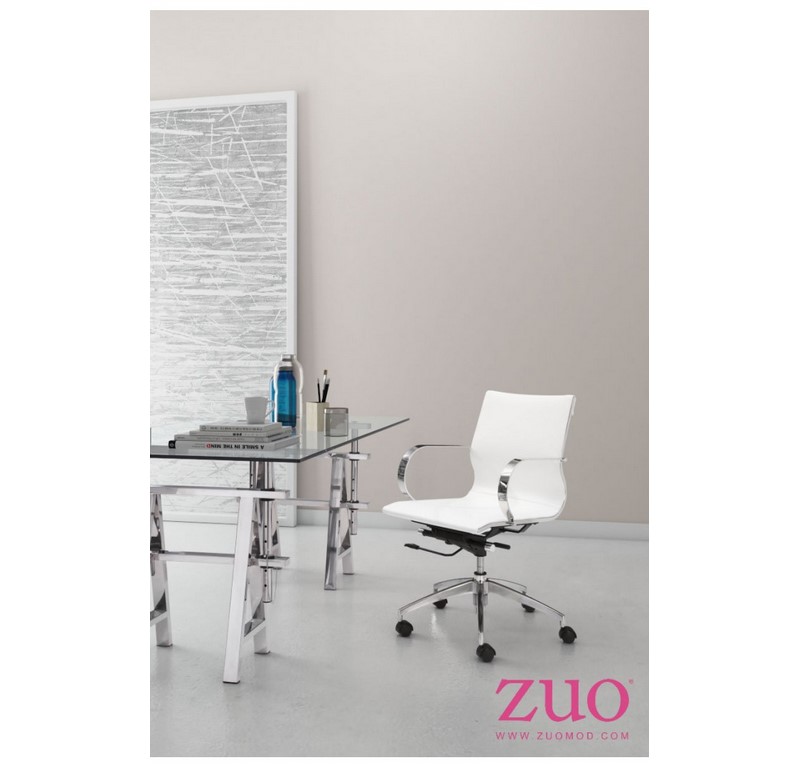 Silla De Oficina Glider Espalda Baja - Blanco - Këssa