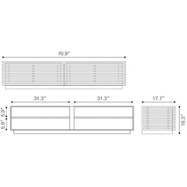 Mueble De Tv Linea Wide - Nogal - Këssa