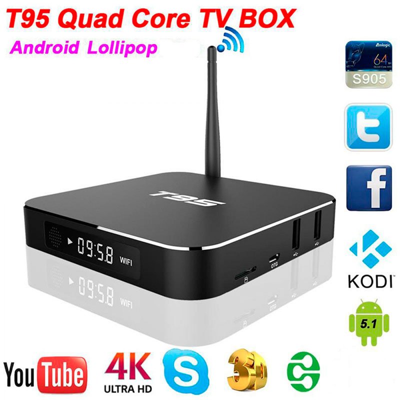 Tv Box Quad Core T95 Android 4.4 Amlogic S905 HD 4k 2k
