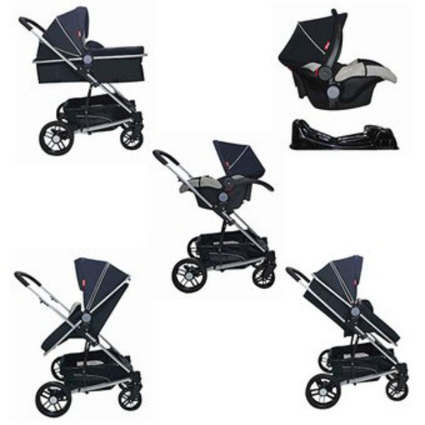 CARRIOLA,  multi-posisiones  TRAVEL SYSTEM CROWN NEGRO