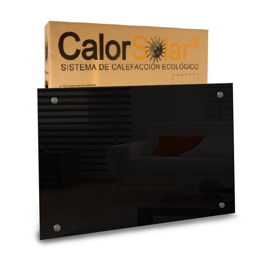 Calefactor de Panel infrarrojo de techo en Cristal, Arizona Wave Negro de 550W, 60x90cm, Mod: 343CaSol-TN3