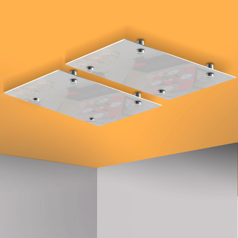 Calefactor de Panel infrarrojo de techo en Cristal, Arizona Wave Blanco de 550W, 60x90cm, Mod: 343CaSol-TB3