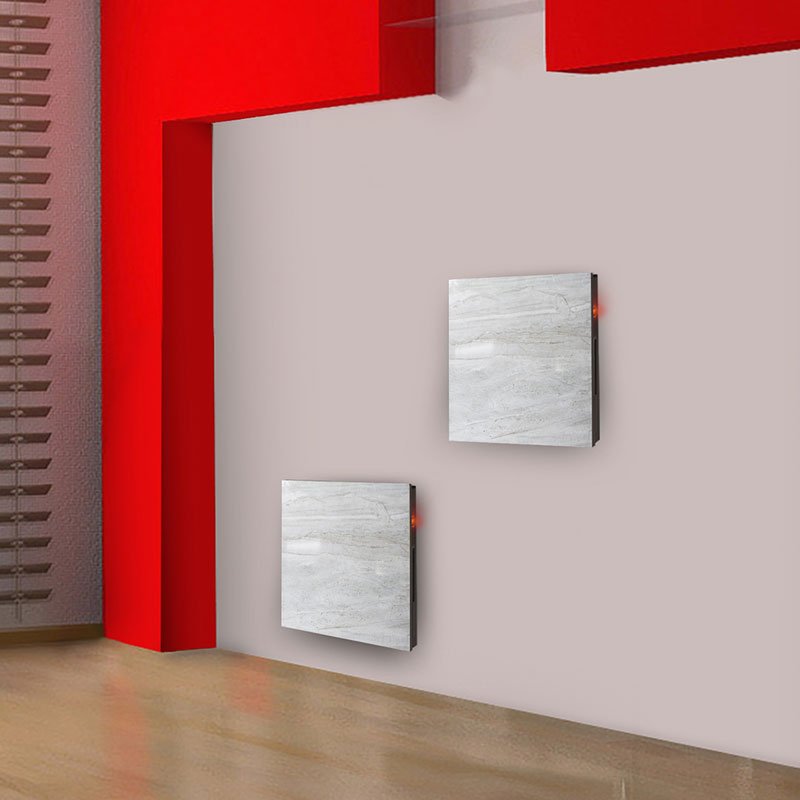 Calefactor de Panel infrarrojo de pared en Porcelanato, Vegas Wave Marble de 330W, 60x60cm, Mod: 332CaSol