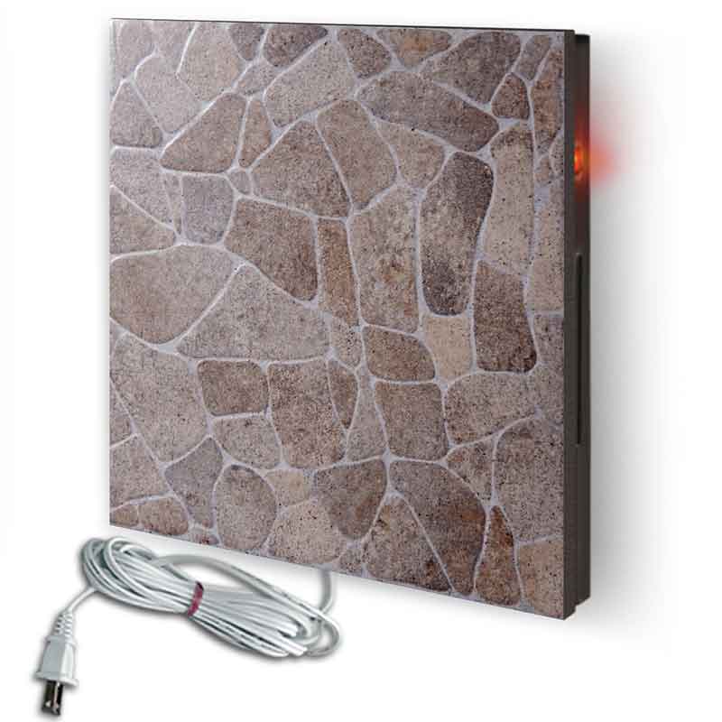 Calefactor de Panel infrarrojo de pared en Porcelanato, Vegas Wave Rocks de 330W, 55x55cm, Mod: 307CaSol