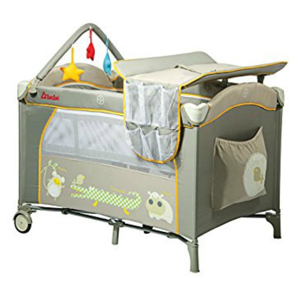 Corral Cuna con 2 niveles seguro sistema de sujecion DREAMS D`BEBE Beige