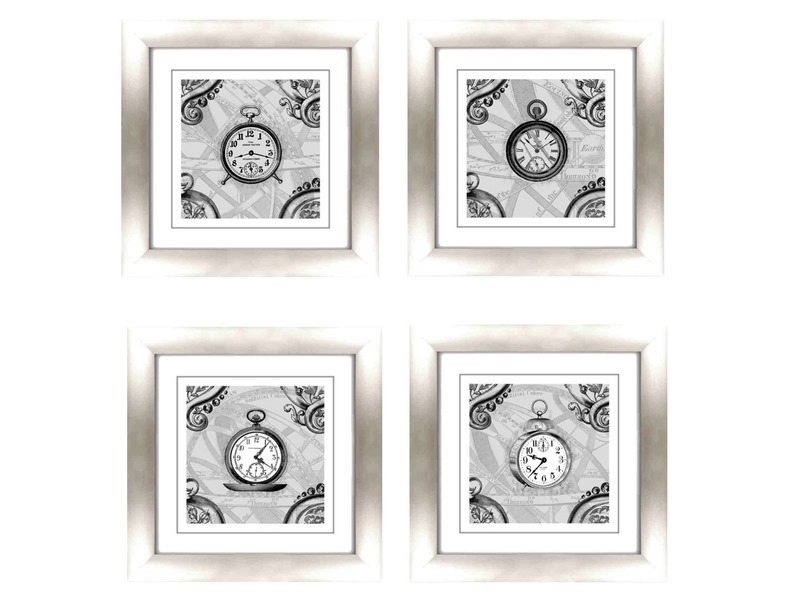 Cuadros Decorativos 4 Piezas - Vintage Clock - KESSA