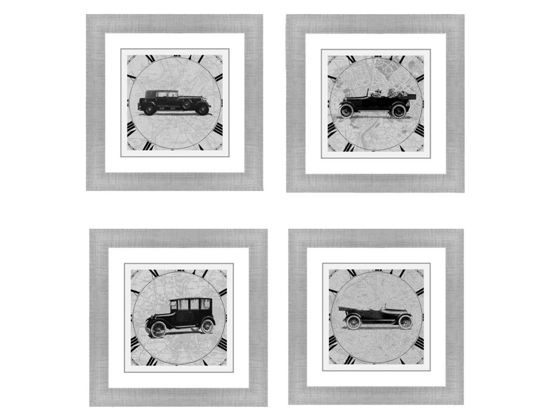 Cuadros Decorativos 4 Piezas - Vintage Car - KESSA