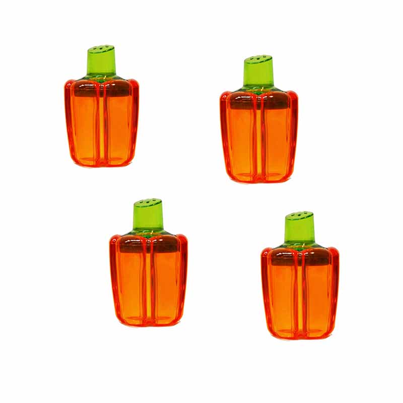 Juego de 4 saleros/pimenteros HEREVIN "Paprika" de Acrílico, Naranja