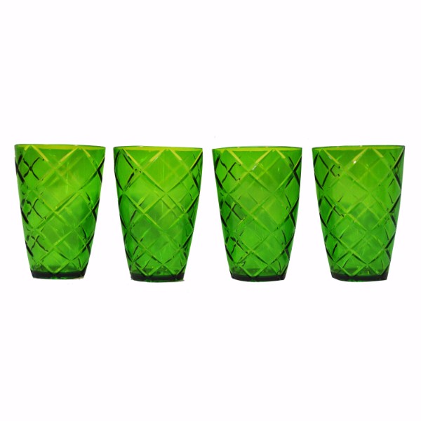 Juego de 1 jarra y 4 vasos HEREVIN "Vene" de Cristal, Verde