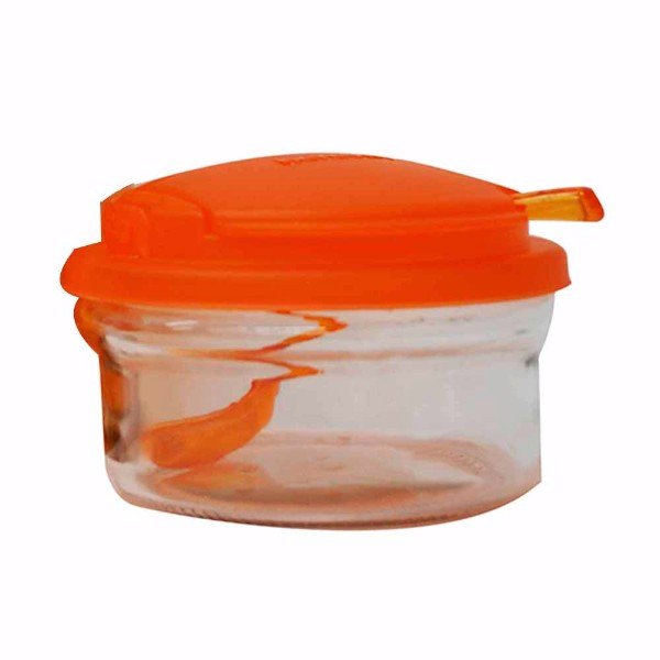 Juego de 1 jarra y 1 bowl multi-usos HEREVIN "Fruity" de Cristal, Naranja