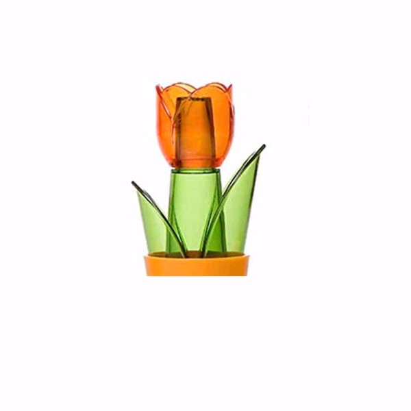 Juego de 4 especieros HEREVIN "Tulipa" de Acrílico, Naranja