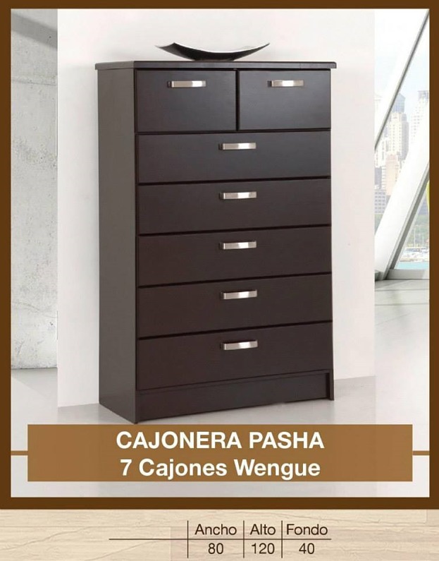 Paquete Mesa De Tv Modelo Tiago - Capuccino - / Recibidor Victoria - Chocolate - / Cajonera Pasha 7 Cajones - Chocolate - Këssa