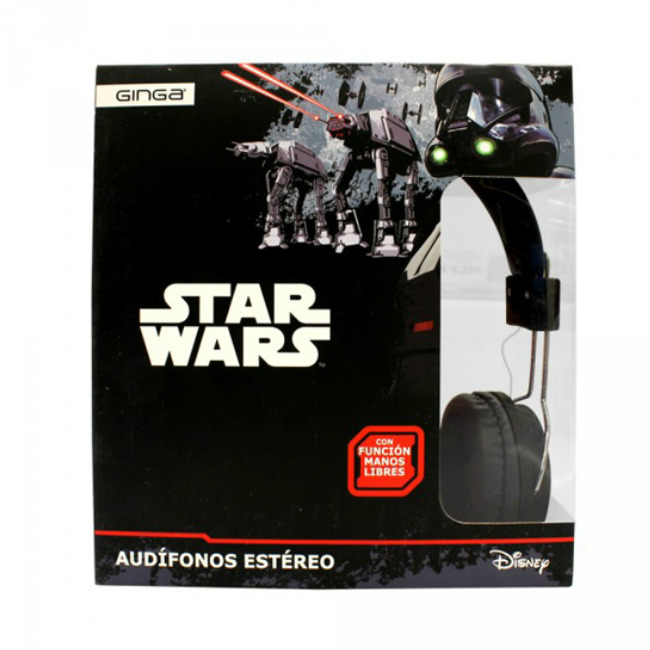 Audifonos Star Wars Ginga ST16HS14 Alámbricos Conexión 3.5 Mm Negro