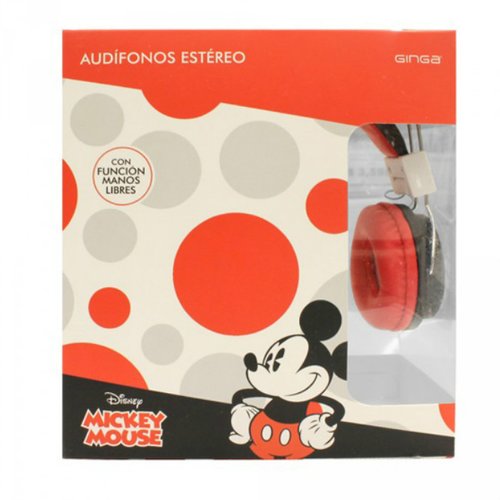 Audifonos Mickey Mouse Disney MI16HS15 Ginga Alámbricos Conexión 3.5 Mm Color Negro
