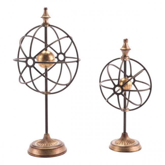 Accesorio Decorativo Globes With Pedestal - Dorado / A10652 - Këssa