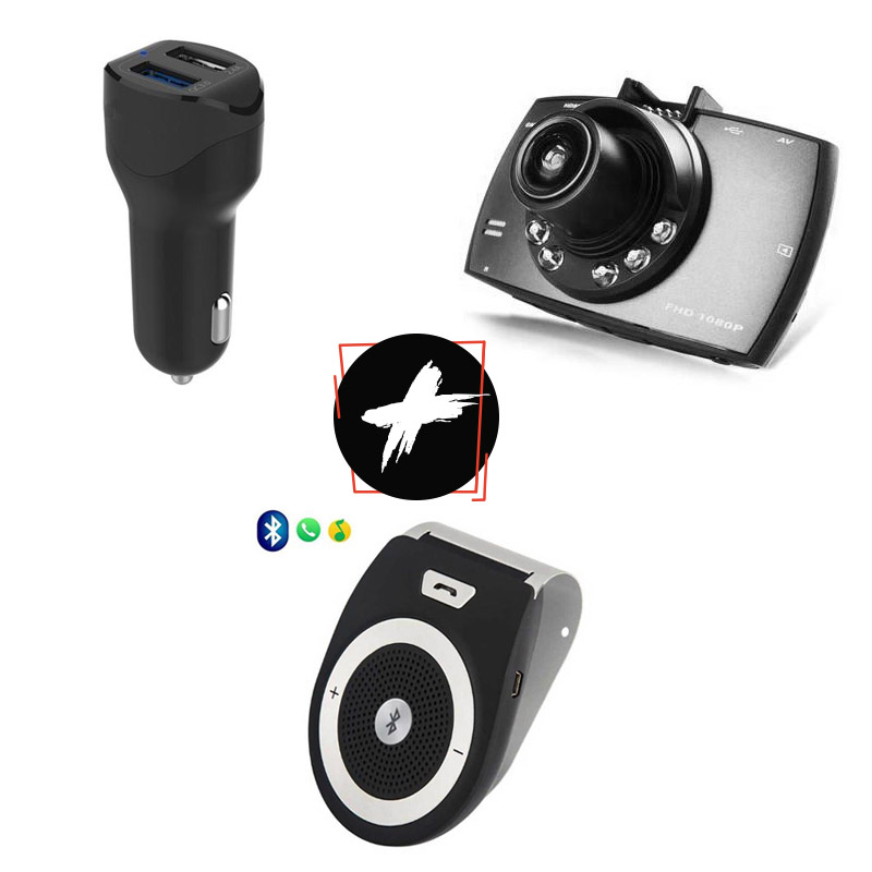 Paquete Carro premium Cargador de Auto para celular Quick Charge 3.0/Cámara IR para Vehiculos/ Manos libres Bluethooth para auto 4.1