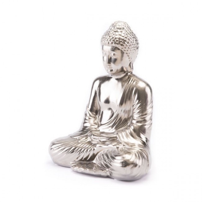Accesorio Decorativo Buddha Sentado Matt - Plata / A10261 - KESSA