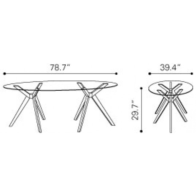 Mesa De Comedor Modelo Buena Vista - Nogal / 100090 - KESSA