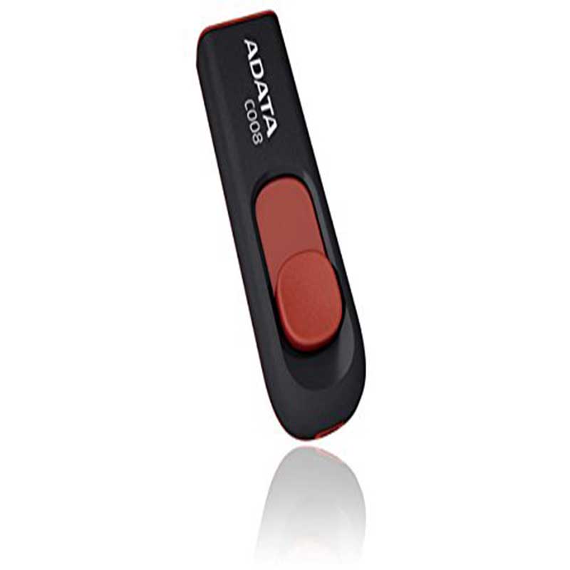 Memoria Usb Negro Rojo C008 16gb Deslizante 2.0 Tipo A Adata