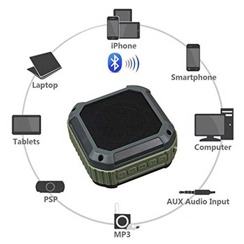 Bocina Bluetooth Celular Contra Agua Gris /Verde Aukey
