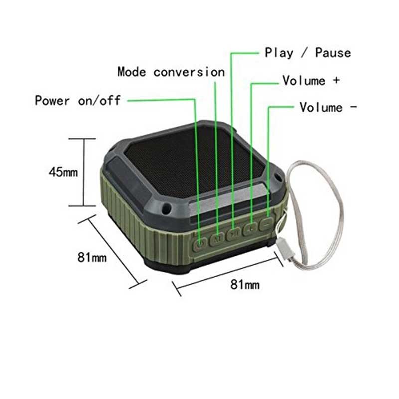 Bocina Bluetooth Celular Contra Agua Gris /Verde Aukey