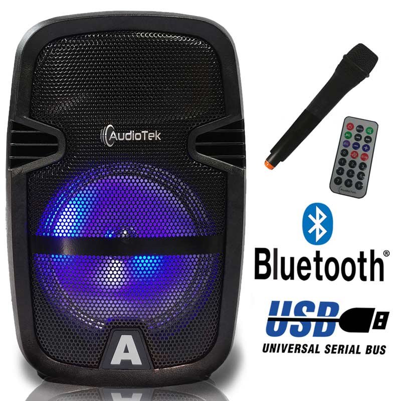 Bafle Bocina 8 Amplificado Bluetooth Recargable Usb Activo