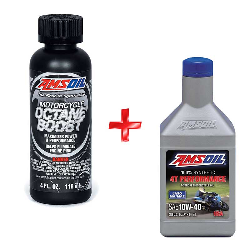 Kit Aceite Sintetico 10W-40 4T + Aditivo Octano Motos Amsoil