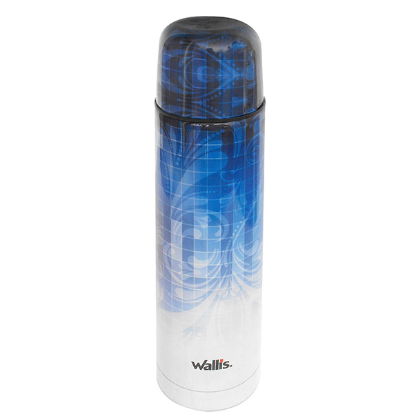 Termo de acero inox WALLIS con taparosca y válvula antiderrames, 500 ml