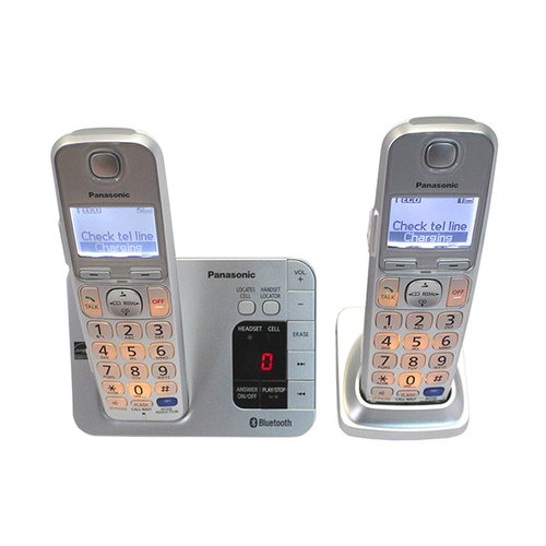 Panasonic KX-TGE262S Link2Cell Teléfono Bluetooth contestador automático 2 Auriculares Reacondicionado