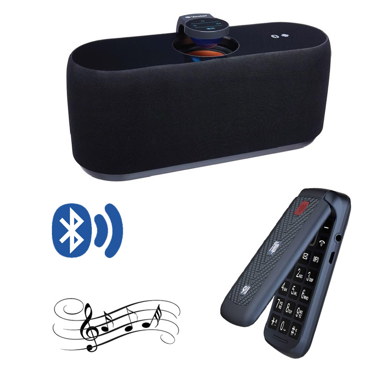 Celular Flip 911 Azul Desbloqueado + Bocina Bluetooth