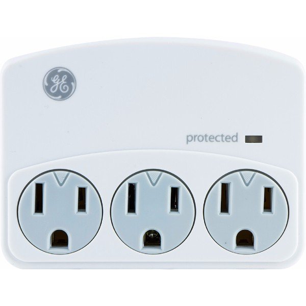 GE Surge Protector, 3 Outlet, 450J , blanco