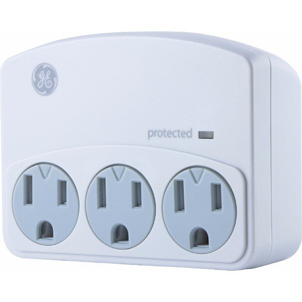 GE Surge Protector, 3 Outlet, 450J , blanco
